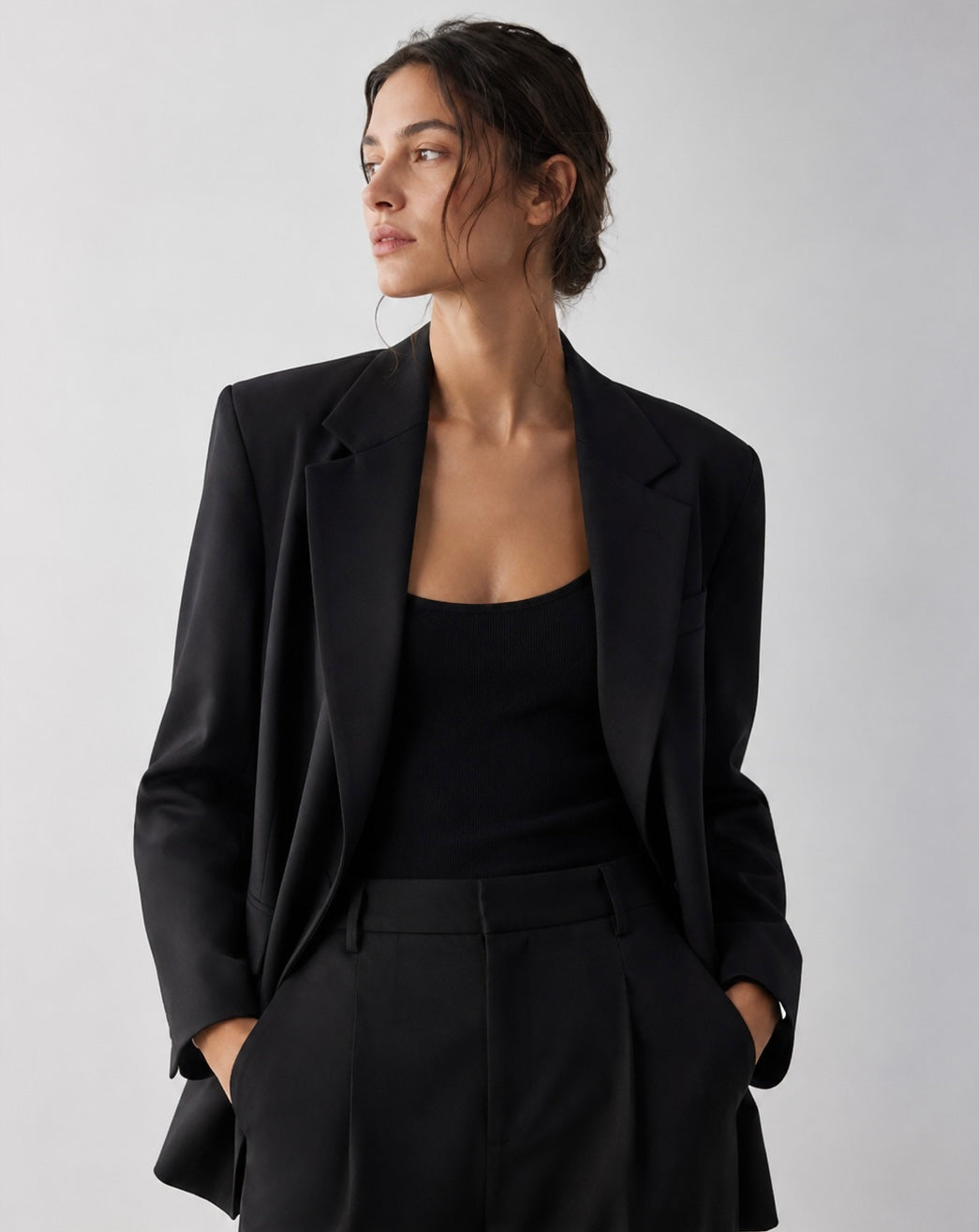 Grey Herringbone Blazer
